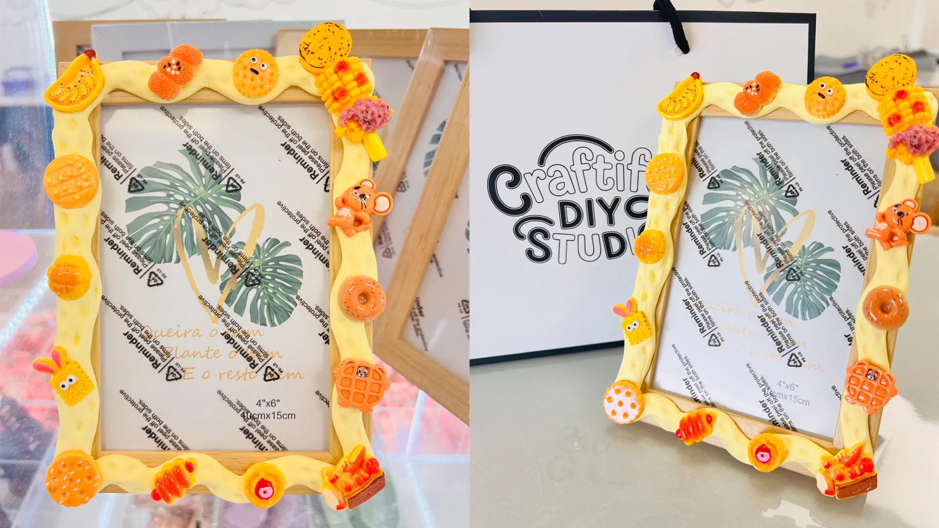 Tangerine funky art decoden frame at Craftify DIY Studio, a Craft Store in Bloomington