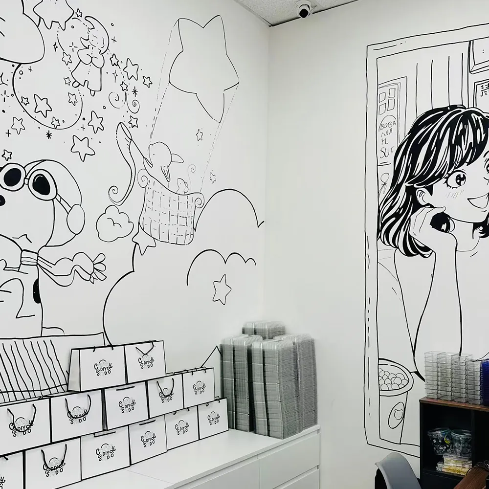Manga wall & craft supply station at Craftify DIY Studio, a Craft Store in Bloomington