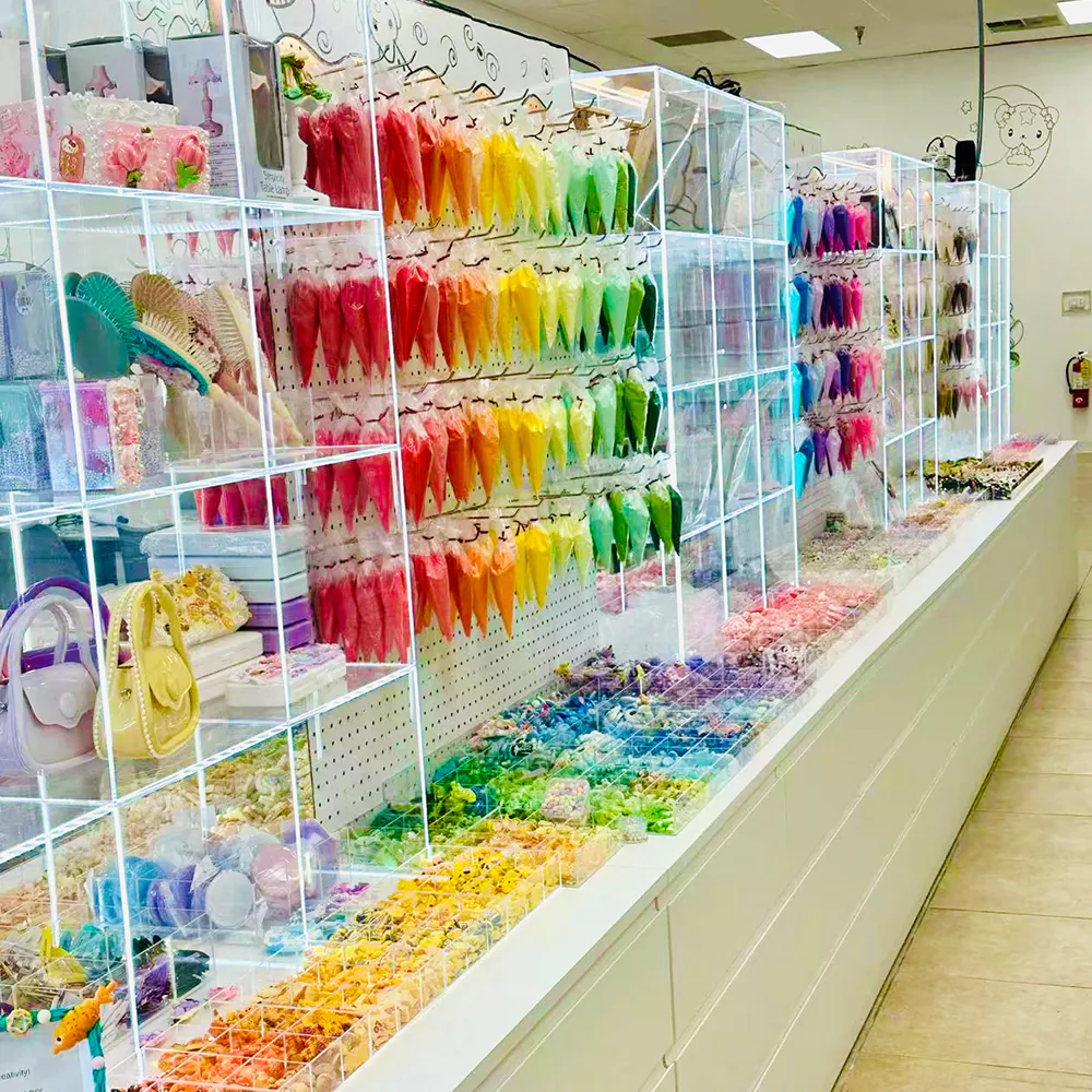 Rainbow decoden supply wall at Craftify DIY Studio, a Craft Store in Bloomington